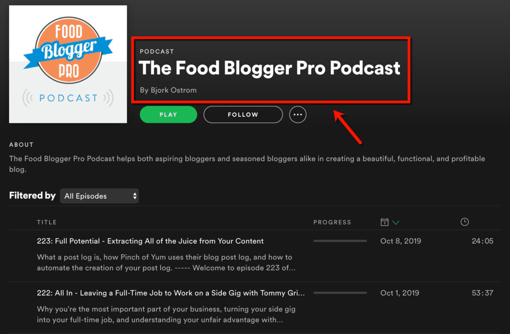 Food Blogger Pro Podcast on Spotify