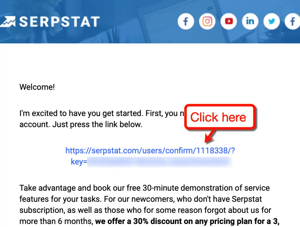 serpstat确认电子邮件